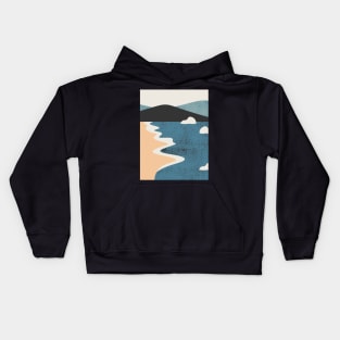 Minimalistic Art Of Beach And Mountains Kids Hoodie